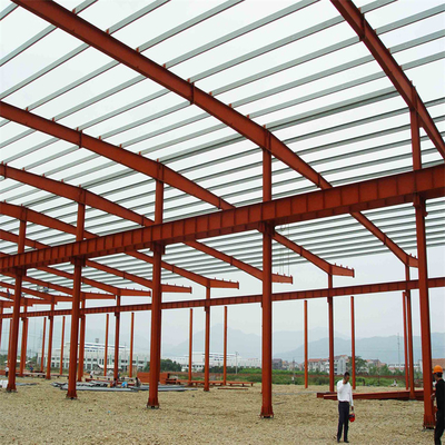 Marco porta de la sola bahía de Q235B que perfora la estructura de acero porta cad para Hall Shed
