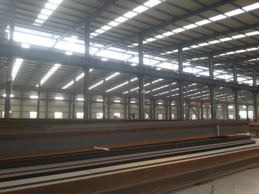 Blanco prefabricado del haz del acero H de la PU de la estructura de tejado de Warehouse del metal Q235