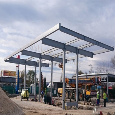 Palmo grande gris oscuro 10m de la nueva de Q235B de la gasolinera construcción del toldo