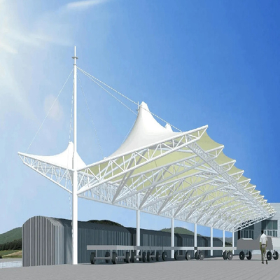 Toldos blancos de la tela de la tensión de la estructura extensible prefabricada del PVC
