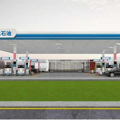Q345 prefabricó el tejado de la estructura de acero EPS del toldo de la gasolinera