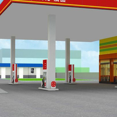 Q345 prefabricó el tejado de la estructura de acero EPS del toldo de la gasolinera