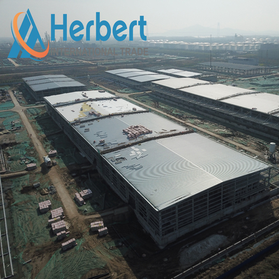 Edificio de acero prefabricado Rockwool de la estructura de tejado de Q235B Warehouse
