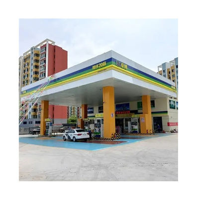 Estructuras de acero espaciales para cubiertas Gasolineras Sistemas de techado para estaciones de peaje ISO GB