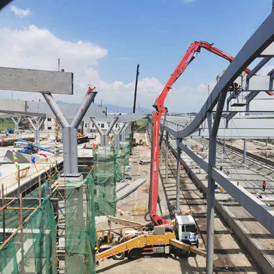Estructura de techo de marco de acero Q235 para el ferrocarril de alta velocidad de Jakarta Bandung