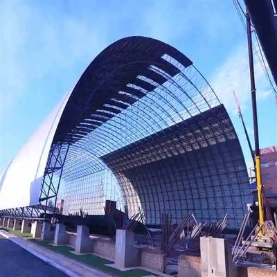 Construcción de edificios de acero del marco del espacio del diseño de la bola del perno del cobertizo del carbón del palmo grande