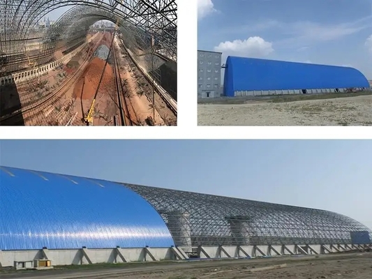 Construcción de edificios de acero del marco del espacio del diseño de la bola del perno del cobertizo del carbón del palmo grande