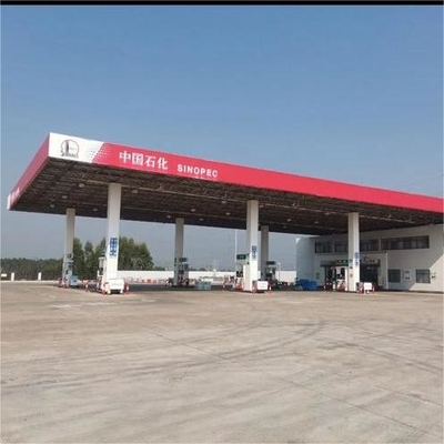 Marco de acero ligero prefabricado de la gasolinera para la estructura de edificio de la construcción