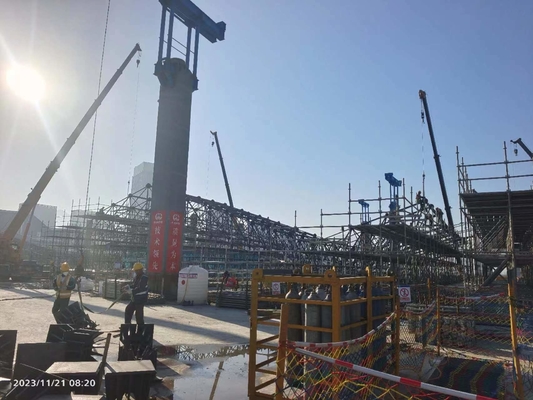 Instalación en el sitio Q235 Cuadro de espacio Truss Almacenamiento cobertizo de carbón