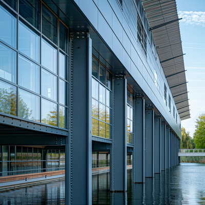 Elegante muro cortina de vidrio con perfil de aluminio para la construcción de acero