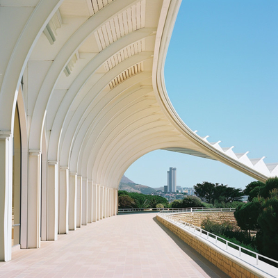 Estructura de membrana de tensión de ETFE y PTFE para formas arquitectónicas elegantes