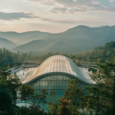 Estructura de marco de espacio de diseño elegante para parques centrales e instalaciones casuales Edificios de acero duraderos y versátiles