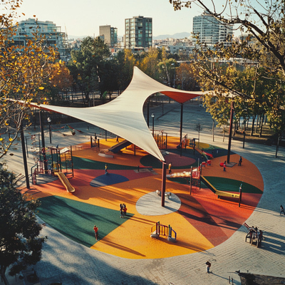 Estructura de membrana de tensión para patios infantiles Espacios al aire libre seguros y divertidos