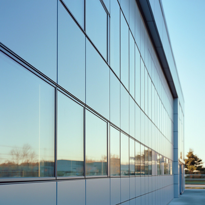 Pared de cortina de aluminio gris claro para edificios hospitalarios grandes Estilo y durabilidad